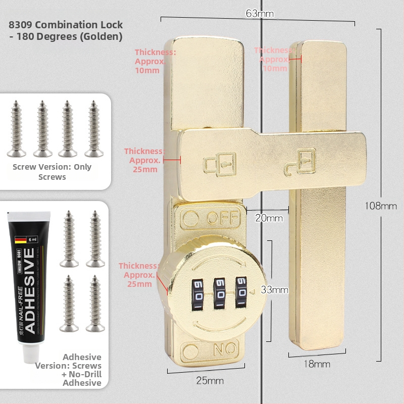 Zámok na skriňu s heslom pre dvere skrinky a zásuvky — zinková zliatina / za studena valcovaný oceľ; typ stroja; moderný minimalistický štýl