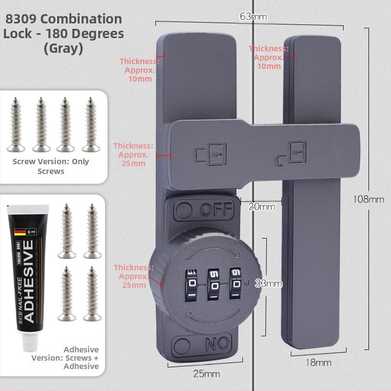 Zámok na skriňu s heslom pre dvere skrinky a zásuvky — zinková zliatina / za studena valcovaný oceľ; typ stroja; moderný minimalistický štýl