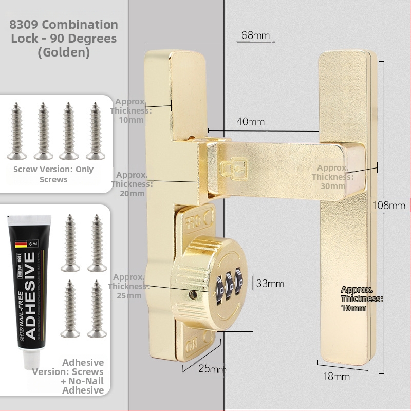 Zámok na skriňu s heslom pre dvere skrinky a zásuvky — zinková zliatina / za studena valcovaný oceľ; typ stroja; moderný minimalistický štýl