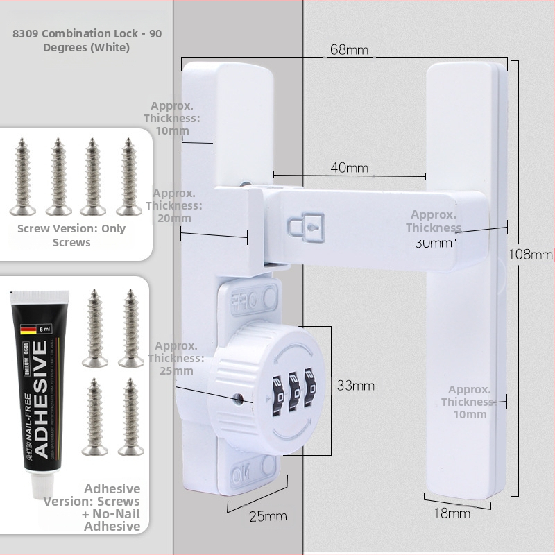 Zámok na skriňu s heslom pre dvere skrinky a zásuvky — zinková zliatina / za studena valcovaný oceľ; typ stroja; moderný minimalistický štýl