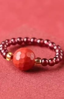 Prsten od prirodnog granata, ljubičasto-zlatne cinnabar perle, zaštitni amulet Pixiu, dizajn ruže, ručna izrada, jedinstven stil.