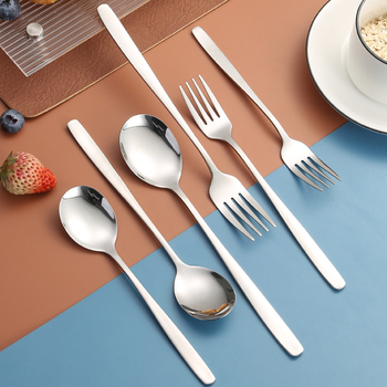 Σετ μαχαιροπίρουνα από ανοξείδωτο ατσάλι 304, κορεακό στυλ, φινίρισμα καθρέφτης, δυνατότητα λογότυπου