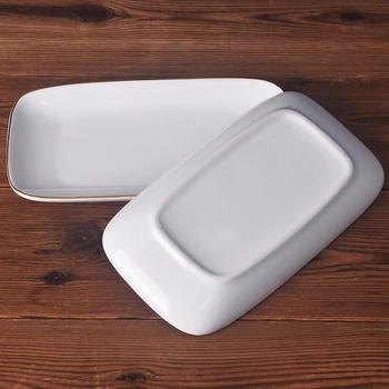 Хотелска керамична тава за кърпи и сапун, овална форма, модерен минималистичен стил, печат на лого, персонализируема