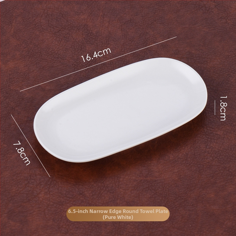 Хотелска керамична тава за кърпи и сапун, овална форма, модерен минималистичен стил, печат на лого, персонализируема