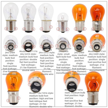 Automobilio stabdymo ir važiavimo lemputė – dvigubo ir vieno siūlo, 12–24V, universali suderinamumas