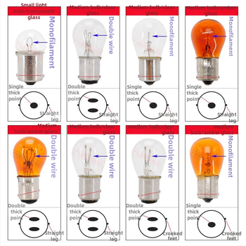 Automobilio stabdymo ir važiavimo lemputė – dvigubo ir vieno siūlo, 12–24V, universali suderinamumas