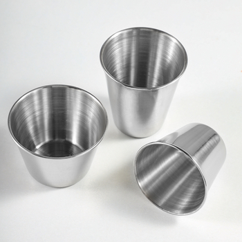 Стоманен съд за сосове - кръгла купичка за дип, Нордически стил, 201 неръждаема стомана, съвместим с микровълнова, печат на лого възможен