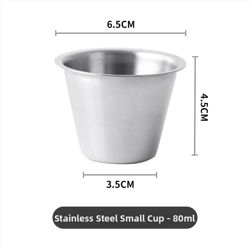 Стоманен съд за сосове - кръгла купичка за дип, Нордически стил, 201 неръждаема стомана, съвместим с микровълнова, печат на лого възможен