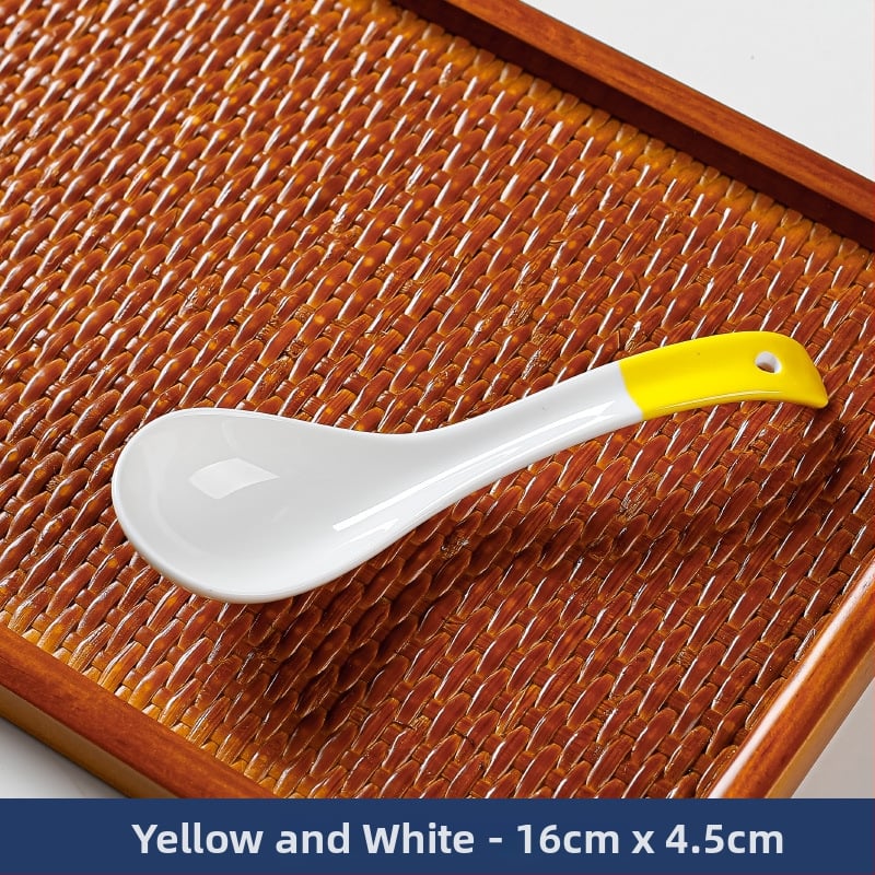 Κουτάλι σούπας μικρού μεγέθους σε ιαπωνικό στυλ (κεραμικά, καμπύλη λαβή, αντι-κάψιμο, φλοράλ μοτίβο, Πρώτης Κατηγορίας Ποιότητα)