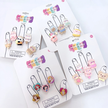 Детски пръстен от смола - сладък карикатурен дизайн, форма животно/зодия, материал: пластмаса/смола, стил: природа/детски, лансиран пролет 2025