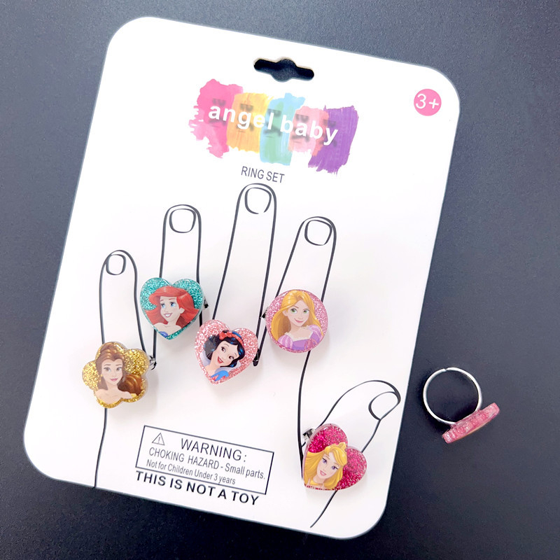 Детски пръстен от смола - сладък карикатурен дизайн, форма животно/зодия, материал: пластмаса/смола, стил: природа/детски, лансиран пролет 2025