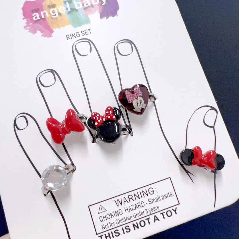 Детски пръстен от смола - сладък карикатурен дизайн, форма животно/зодия, материал: пластмаса/смола, стил: природа/детски, лансиран пролет 2025