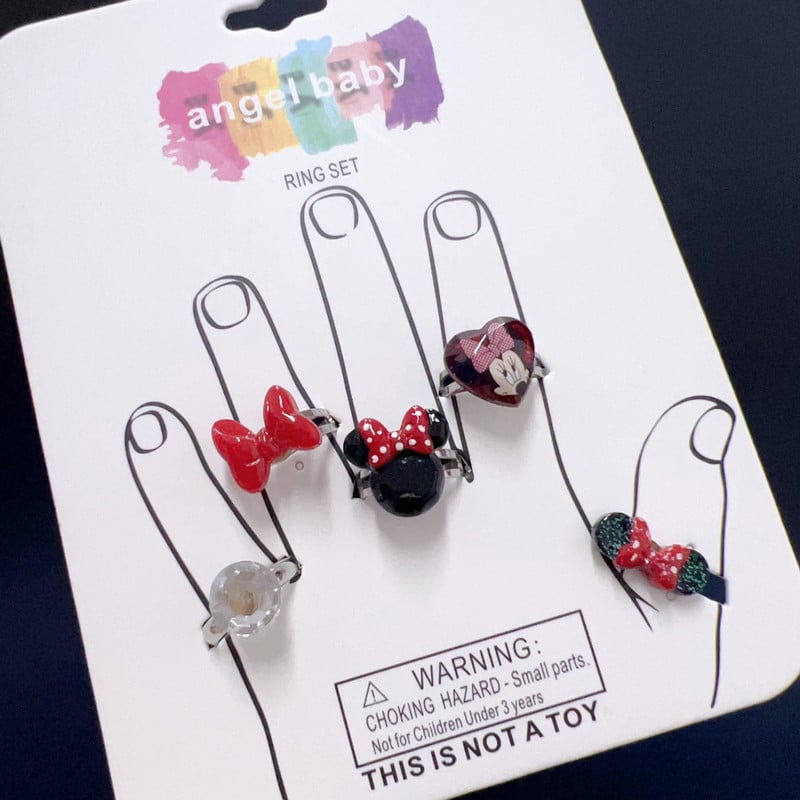 Детски пръстен от смола - сладък карикатурен дизайн, форма животно/зодия, материал: пластмаса/смола, стил: природа/детски, лансиран пролет 2025