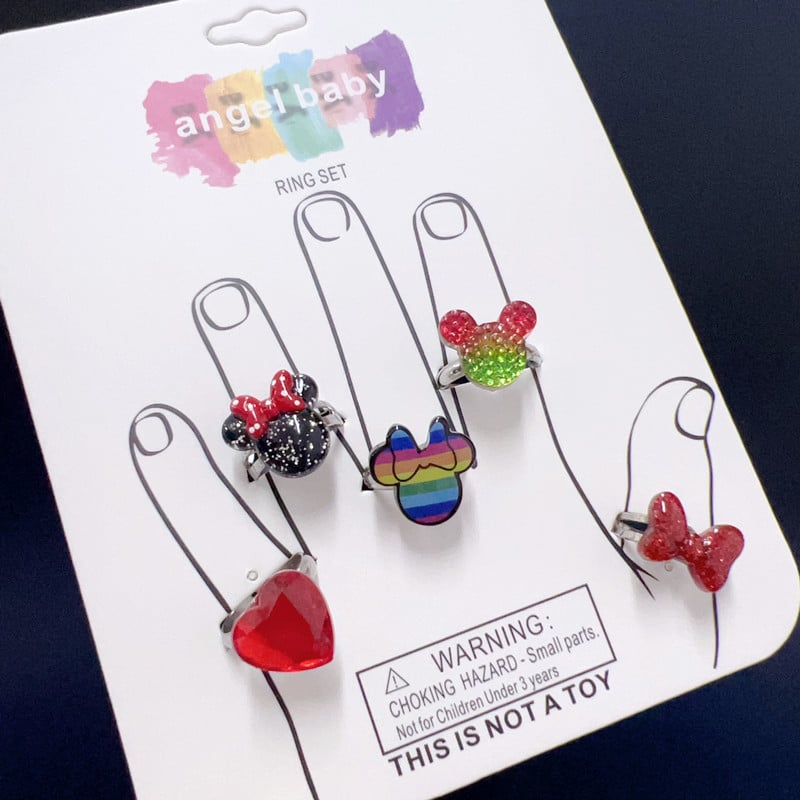 Детски пръстен от смола - сладък карикатурен дизайн, форма животно/зодия, материал: пластмаса/смола, стил: природа/детски, лансиран пролет 2025