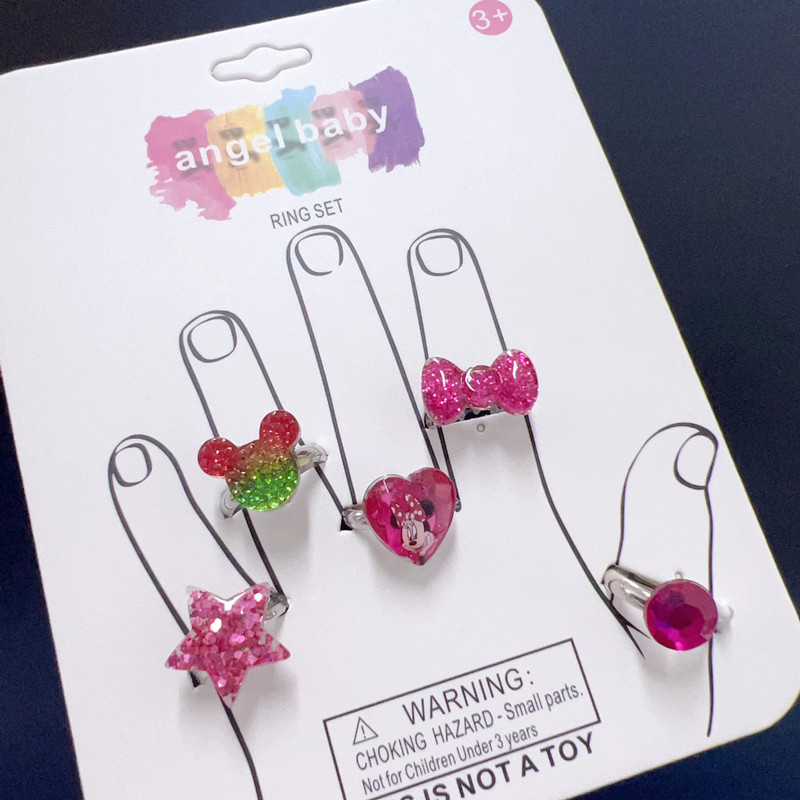 Детски пръстен от смола - сладък карикатурен дизайн, форма животно/зодия, материал: пластмаса/смола, стил: природа/детски, лансиран пролет 2025