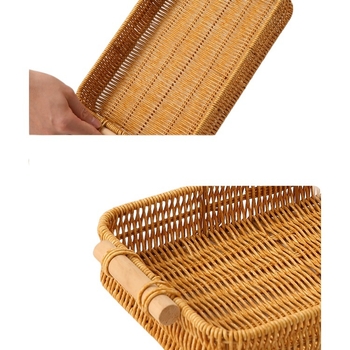 Posuda za voće i pladanj za grickalice, imitacija ratana, materijal od svilenih cvjetova, jednostavan stil, vrhunska kvaliteta