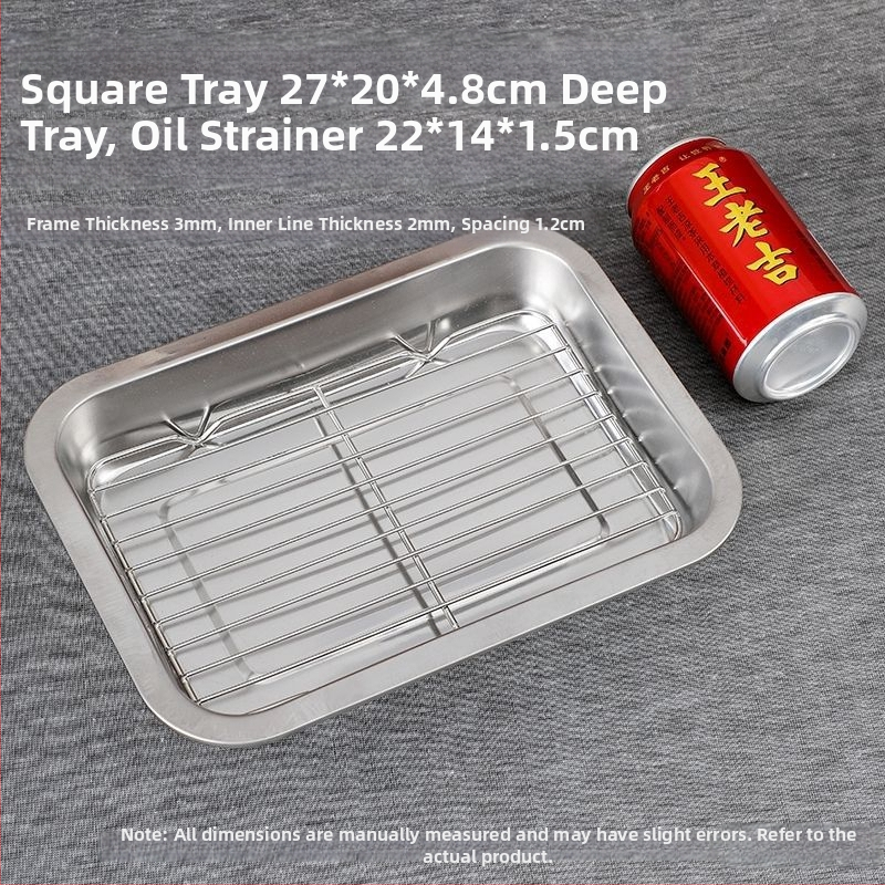 Hrubý hlboký nerezový pravouhlý tanier na servírovanie, jednofarebný dizajn, jemne leštená plocha, moderný minimalistický štýl, kompatibilný s mikrovlnnou rúrou.