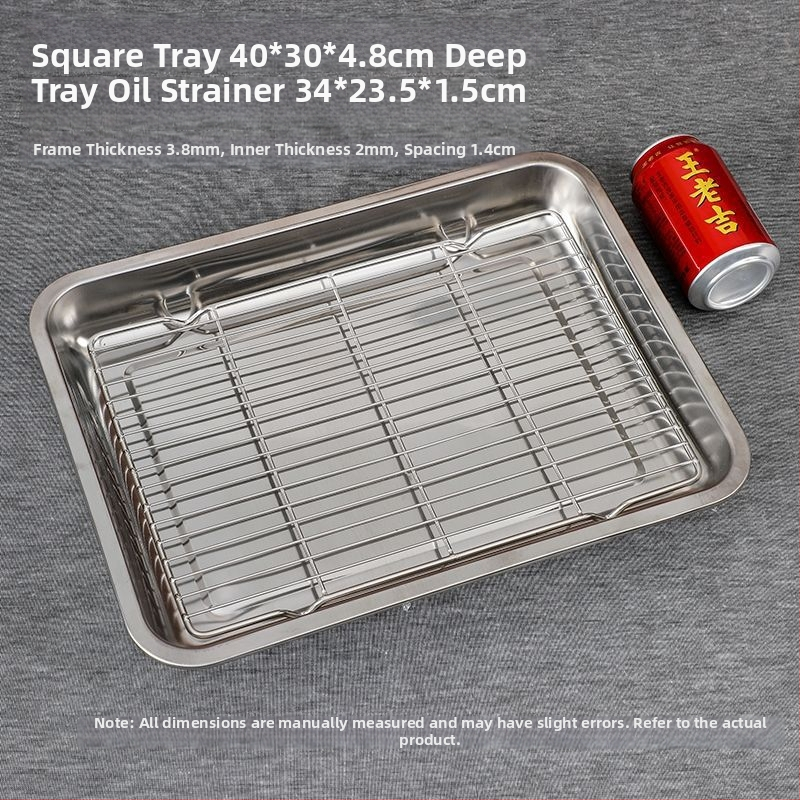 Hrubý hlboký nerezový pravouhlý tanier na servírovanie, jednofarebný dizajn, jemne leštená plocha, moderný minimalistický štýl, kompatibilný s mikrovlnnou rúrou.