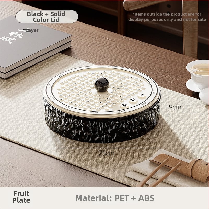 Чиния за плодове за всекидневна и чайна стая, пластмасова, марка Lingzhi, стил светъл лукс ретро, пускане през лятото на 2025