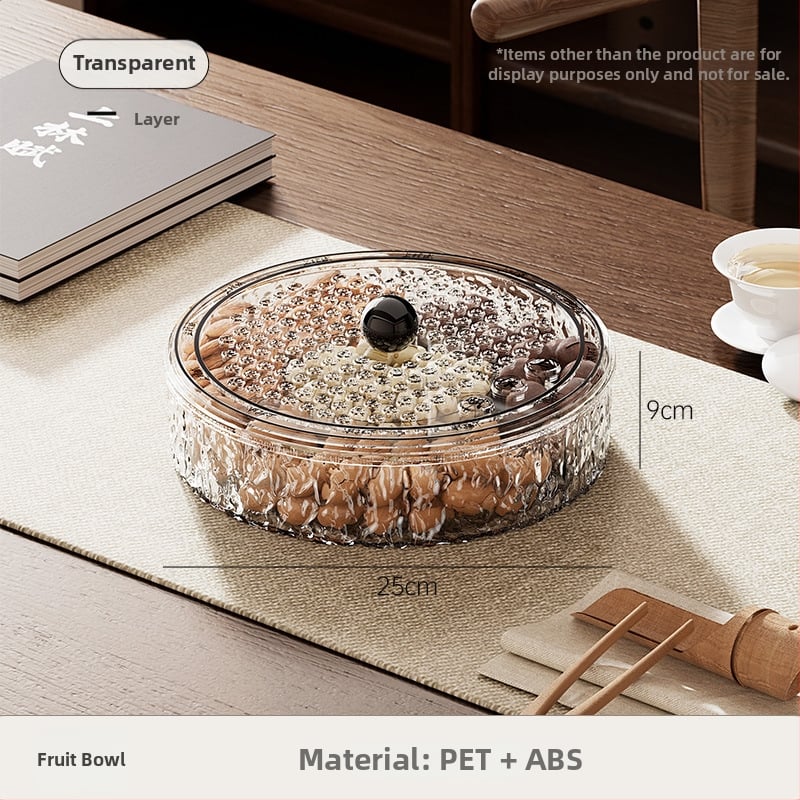 Чиния за плодове за всекидневна и чайна стая, пластмасова, марка Lingzhi, стил светъл лукс ретро, пускане през лятото на 2025