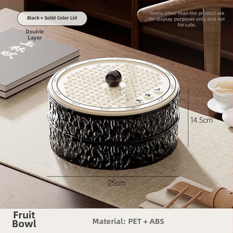 Чиния за плодове за всекидневна и чайна стая, пластмасова, марка Lingzhi, стил светъл лукс ретро, пускане през лятото на 2025