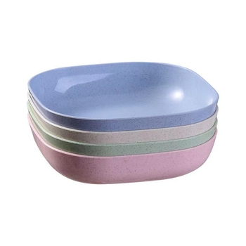 Пластмасова чиния за закуски, неправилно оформена форма, еднотонен дизайн, модерен минималистичен стил; подходяща за храна, кафе и чай