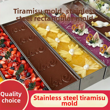 Pravouhlá nerezová oceľová forma na torty s viečkom, na tiramisu mousse cheesecake
