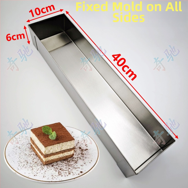 Pravouhlá nerezová oceľová forma na torty s viečkom, na tiramisu mousse cheesecake