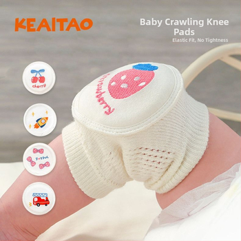 Детски наколенки за бебета за пълзене и прохождане — памучни предпазители за лятото, леки коленни протектори с удароустойчива защита за деца