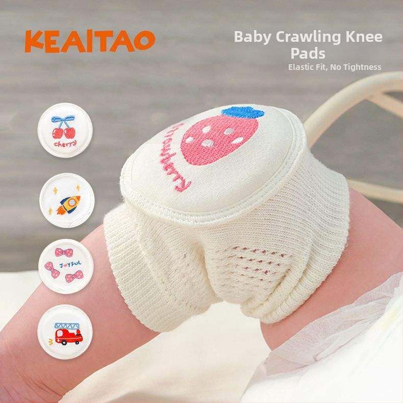 Детски наколенки за бебета за пълзене и прохождане — памучни предпазители за лятото, леки коленни протектори с удароустойчива защита за деца