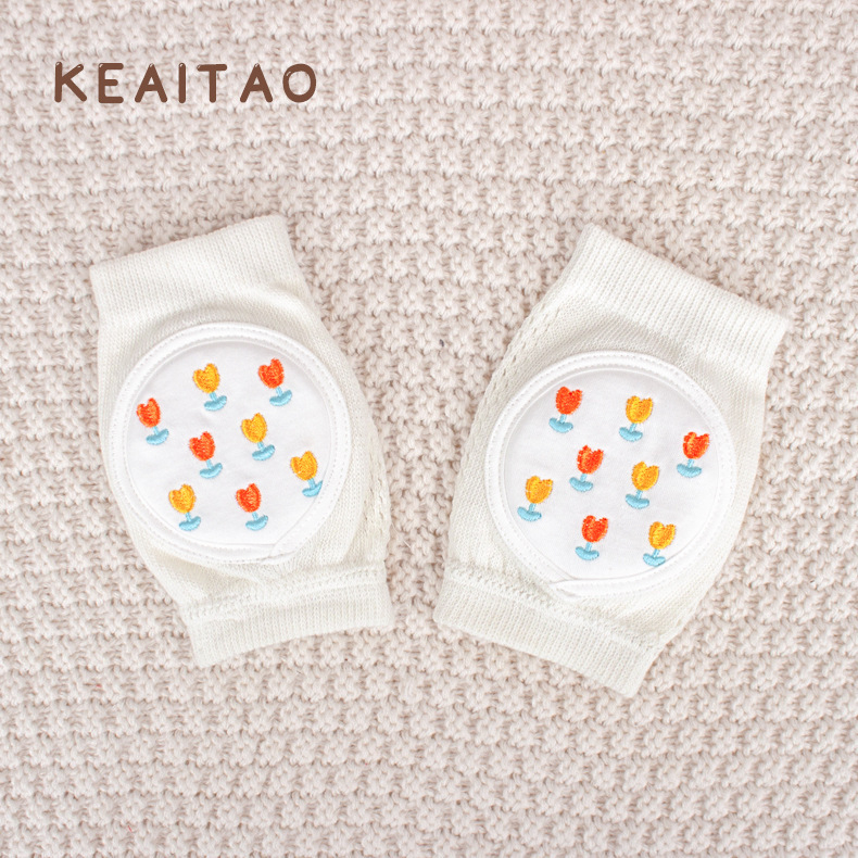 Детски наколенки за бебета за пълзене и прохождане — памучни предпазители за лятото, леки коленни протектори с удароустойчива защита за деца