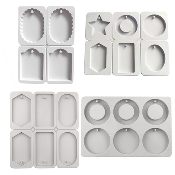 Formă din silicon pentru ceară aromatizată — formă neregulată, set cu șase verigi rotunde și inimă, matriță pentru etichete din ipsos