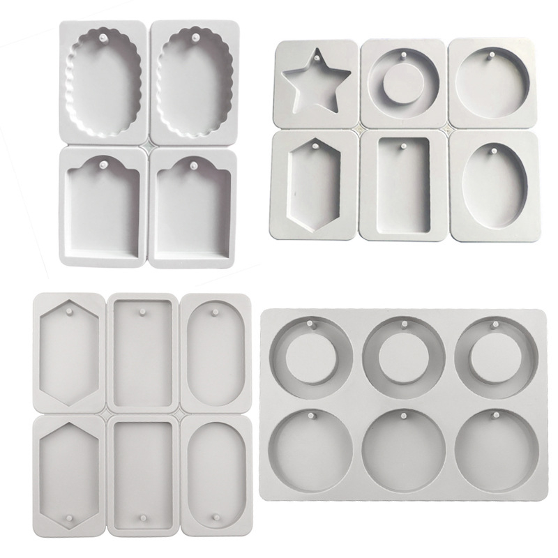 Formă din silicon pentru ceară aromatizată — formă neregulată, set cu șase verigi rotunde și inimă, matriță pentru etichete din ipsos