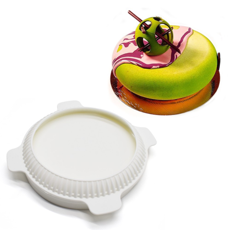Silikonska forma za mousse i tortu – kružni reljefni uzorak, velika cvjetna forma