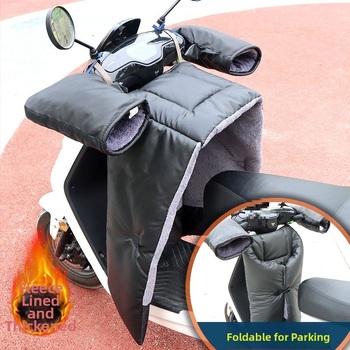 Vėjinė apsauga elektriniam paspirtukui su fliso pamušalu, storu PU medžiagą ir atskirais odiniai kojų apsaugos