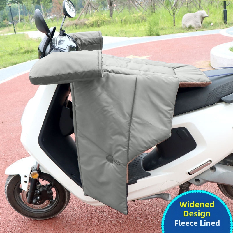 Vėjinė apsauga elektriniam paspirtukui su fliso pamušalu, storu PU medžiagą ir atskirais odiniai kojų apsaugos