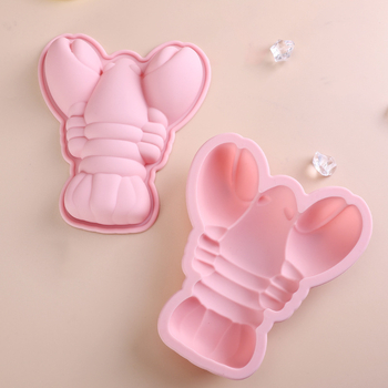 Φόρμα σιλικόνης τροφίμων με cartoon DIY σχεδιασμό: καραβίδα και ντόνατ, αυτοκίνητο σε μορφή μεγάλων κύβων πάγου, κατάλληλη για ατμοποίηση