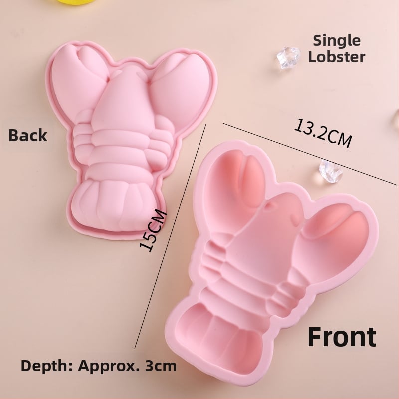 Φόρμα σιλικόνης τροφίμων με cartoon DIY σχεδιασμό: καραβίδα και ντόνατ, αυτοκίνητο σε μορφή μεγάλων κύβων πάγου, κατάλληλη για ατμοποίηση