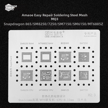 MQ3 cinko dengtas plieninis tinklas - suderinamas su Snapdragon 865, SM8250, SM7150, SM6150, MT6885Z