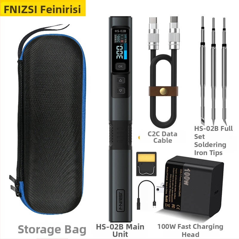 Finris HS-02A B Inteligentna prijenosna stanica za lemljenje s konstantnom temperaturom, 100W, 110/230V