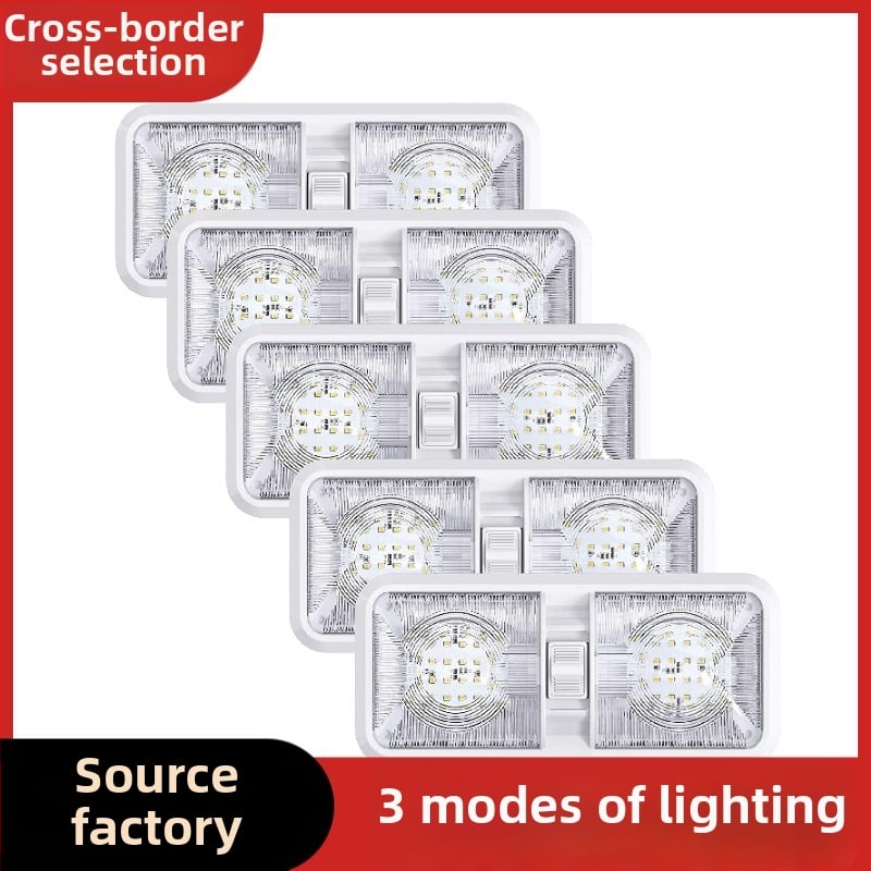 RV šviesa transporto priemonėms ir kemperiams (204 LED, trispalvė šviesa, 15W, 1200 lm, 1000-6500K)