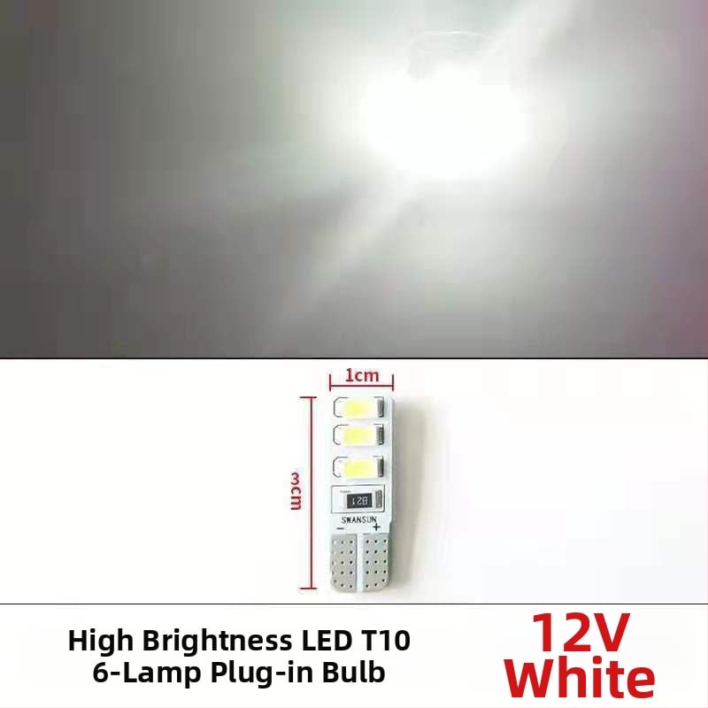 LED T10 įterptas burbulas platus indikatorius šviesos sunkvežimiams, 12-24V, 3W, 0.2A, vidaus skaityimui ir numerio apšvietimui