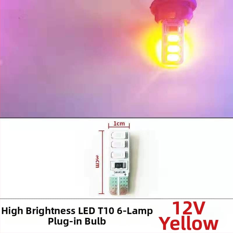 LED T10 įterptas burbulas platus indikatorius šviesos sunkvežimiams, 12-24V, 3W, 0.2A, vidaus skaityimui ir numerio apšvietimui