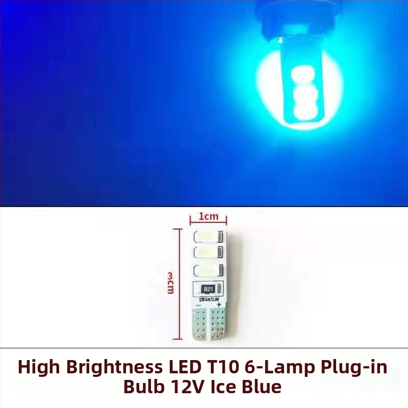 LED T10 įterptas burbulas platus indikatorius šviesos sunkvežimiams, 12-24V, 3W, 0.2A, vidaus skaityimui ir numerio apšvietimui