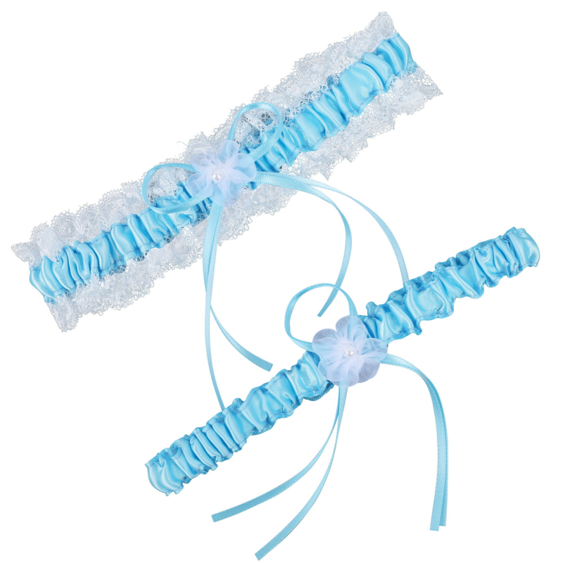 LOWOSAIWOR Булчински дантелен гартер за крак със ленти за чорапи, плат Clear lun, основен състав 90, пролет 2021