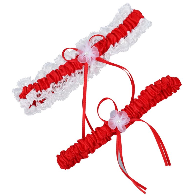 LOWOSAIWOR Булчински дантелен гартер за крак със ленти за чорапи, плат Clear lun, основен състав 90, пролет 2021