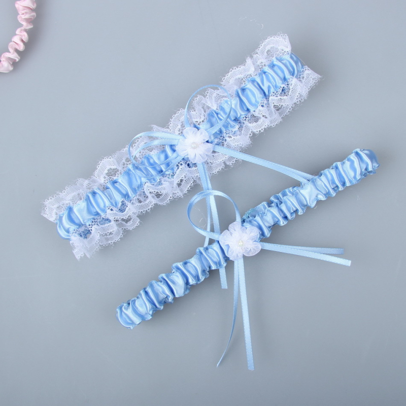 LOWOSAIWOR Булчински дантелен гартер за крак със ленти за чорапи, плат Clear lun, основен състав 90, пролет 2021