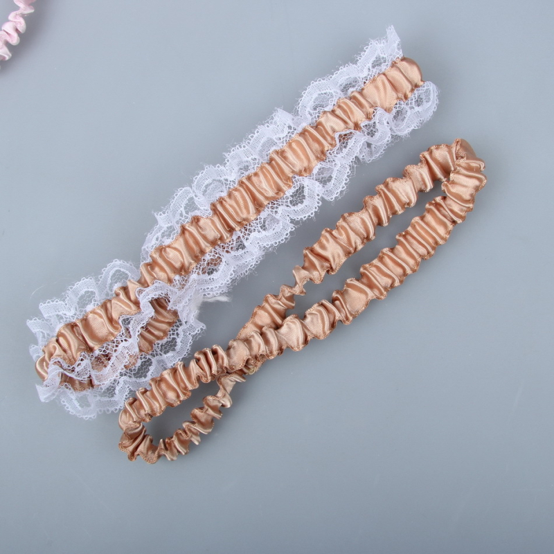 LOWOSAIWOR Булчински дантелен гартер за крак със ленти за чорапи, плат Clear lun, основен състав 90, пролет 2021