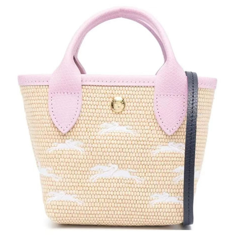 Mini pletena torbica od trstike s vezenim i šarenim panelima; za nošenje u ruci, preko ramena ili crossbody