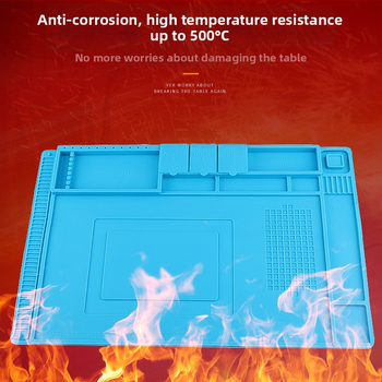 Silikónová dielenská podložka na opravu telefónov – tepelne izolačná podložka na stôl, hrubšia, odolná vysokým teplotám, kompatibilná s teplovzdušnou pištoľou a spájkovacím železom